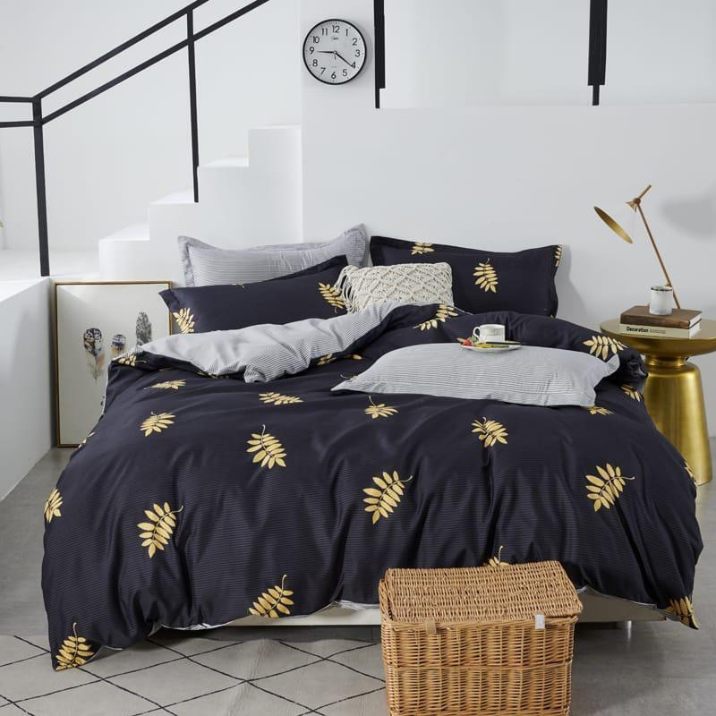Комплект постельного белья Mency House Golden leaves 2-х спальный, Поплин, наволочки 70х70  #1
