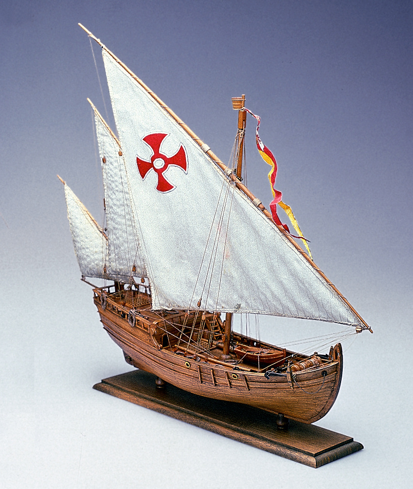 Флагманская каравелла Колумба Nina (Нина) с парусами, 370х445 мм, М.1:65, сборная модель парусного корабля #1