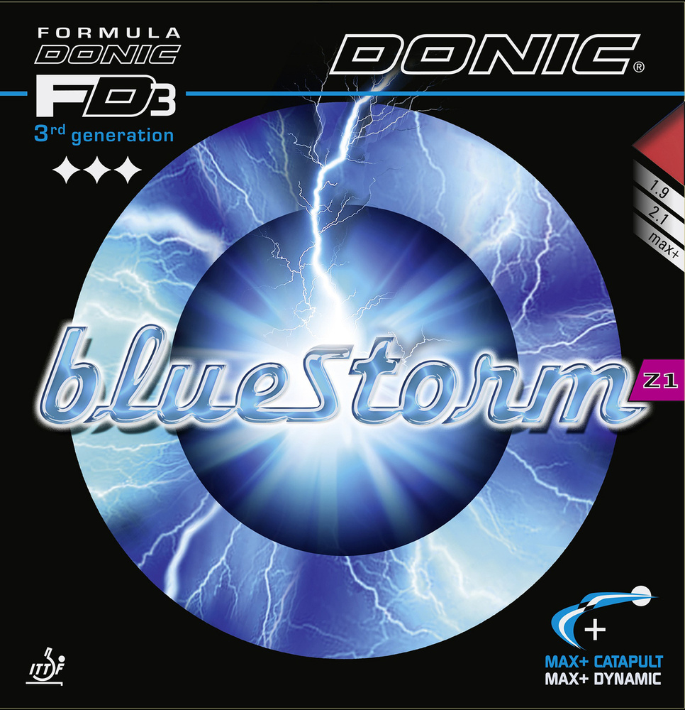 Накладка для ракетки настольного тенниса DONIC Bluestorm Z1, Красный, толщина губки max+  #1