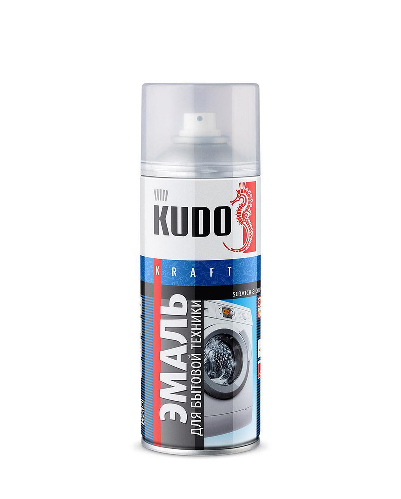 KUDO Аэрозольная краска Быстросохнущая, Полимерная, Глянцевое покрытие, 0.52 л, белый  #1