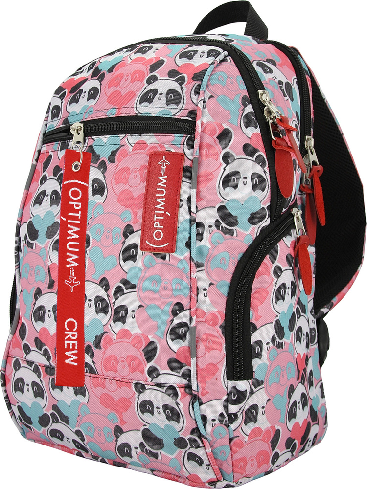 Рюкзак женский мужской детский для девочки мальчика школьный городской Custom RL, панды розовые  #1