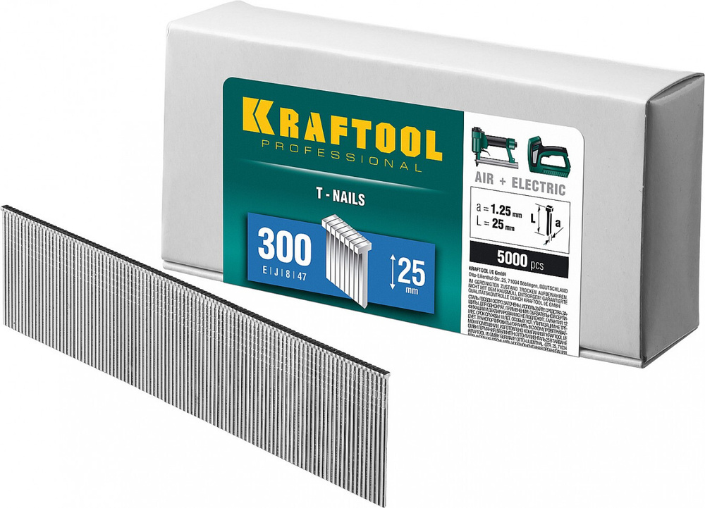 Гвозди для нейлера KRAFTOOL тип 300 25 мм 5000 шт. 31785-25 #1