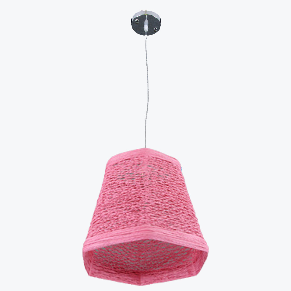Декоративный ротанговый потолочный светильник-подвес с плетеным абажуром и креплением на планку без ламп #1