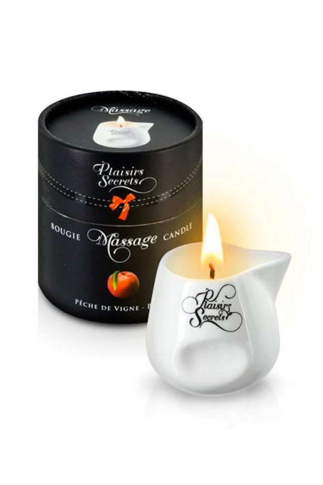 Массажная свеча с ароматом персика Plaisir Bougie Massage Candle (80 мл)  #1
