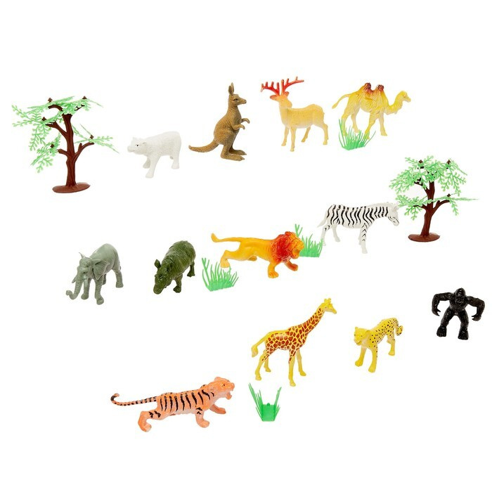 Набор животных "Дикая природа" с аксессуарами, 12 фигурок  #1