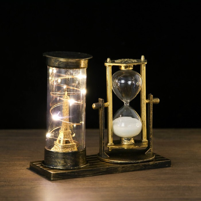 Песочные часы 'Достопримечательности Франции', сувенирные, с подсветкой, 15.5 х 6.5 х 16 см4  #1