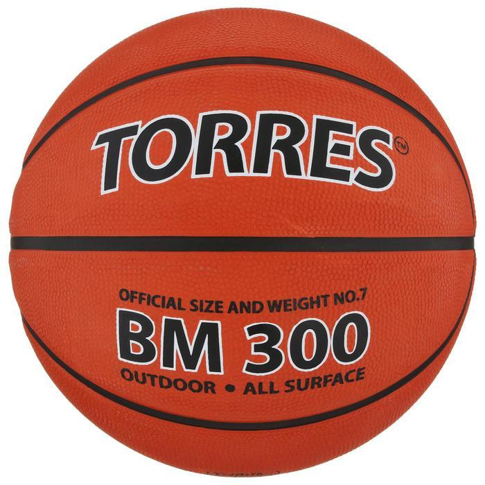 Мяч баскетбольный Torres BM300, B00017, ПВХ, клееный, размер 7, 470 г  #1