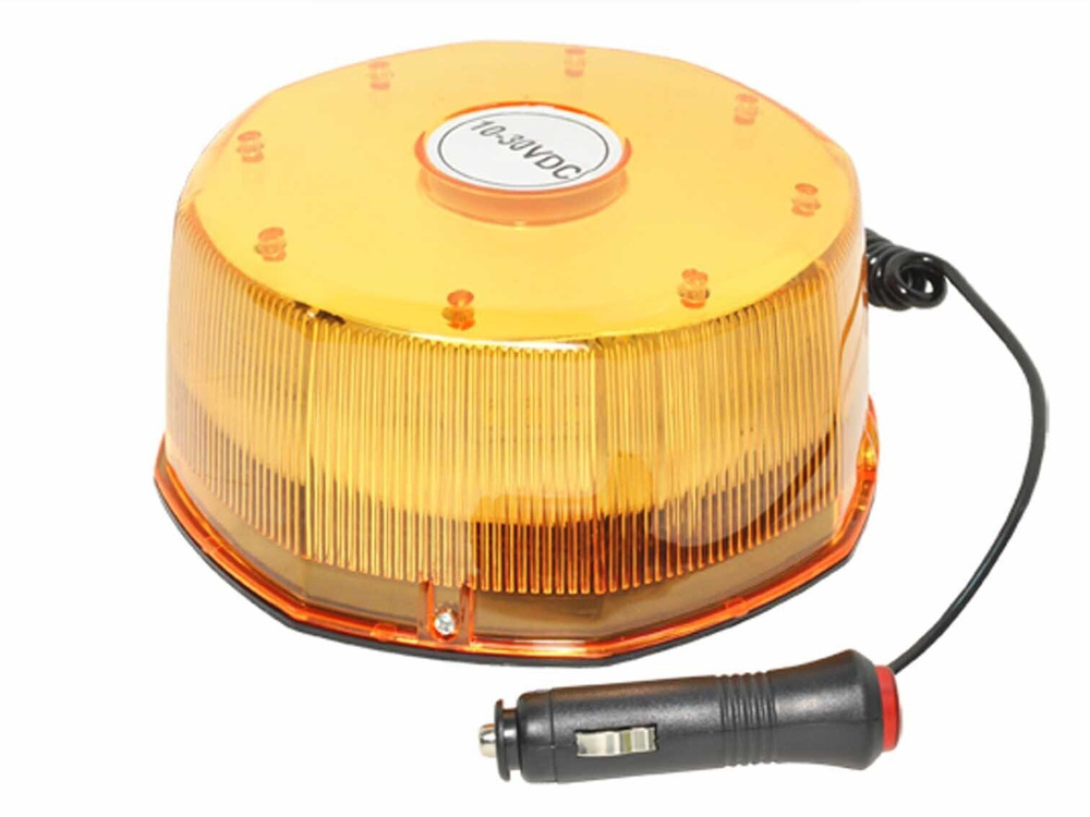 Маячок проблесковый 12/24 В желтый на магните H 115 мм LED светодиодный стробоскоп 8-гранный AT14282 #1