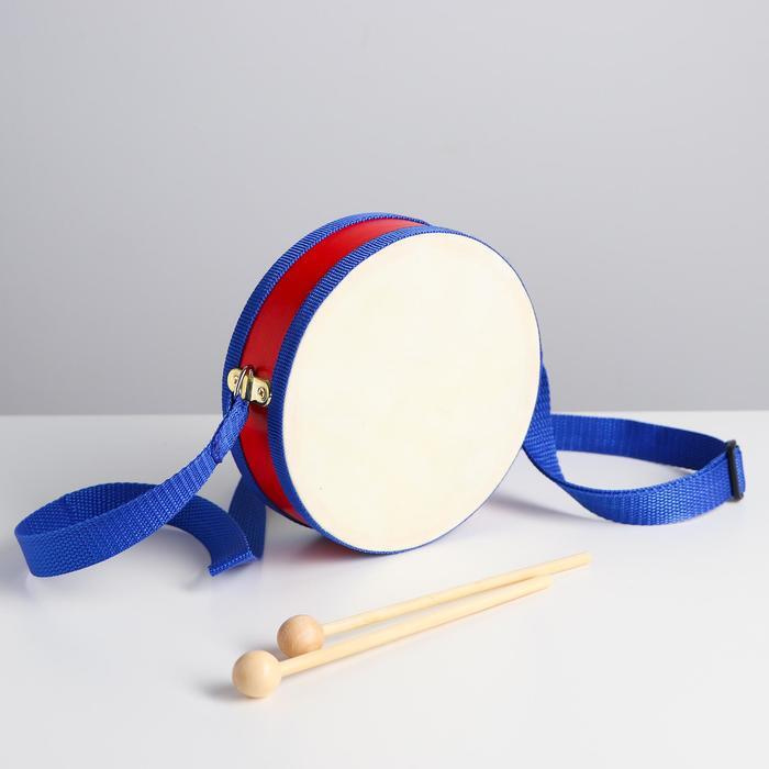 Игрушка музыкальная "Барабан", бумажная мембрана, размер: 14 x 14 x 4,5 см, цвета МИКС  #1