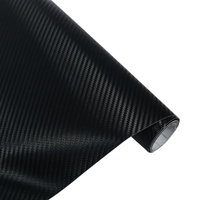 Пленка карбон 3D, самоклеящаяся, черный, 50x200 см #1