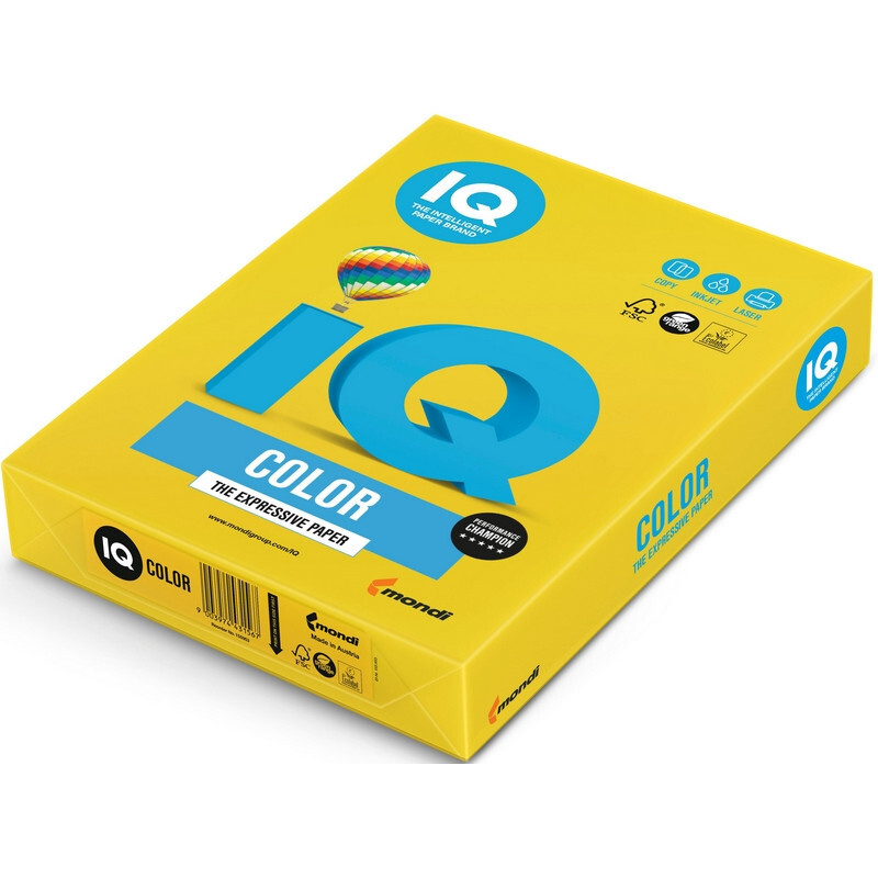 Бумага IQ Color 80г Intensive IG50 (горчичный) офисная цветная 500л. для всех видов принтеров и творчества, #1