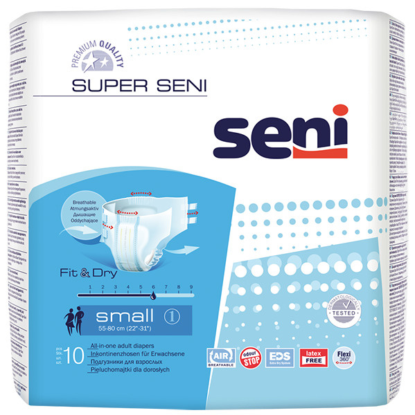Подгузники для взрослых Super Seni small (обхват 55-80 см), 10 шт. #1