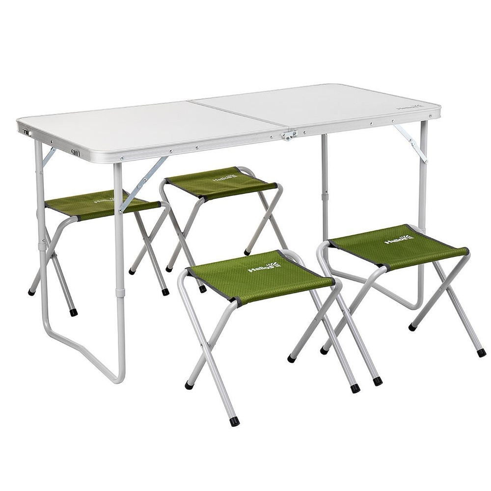Набор мебели (СТАЛЬ) стол+4 табурета Green (Т-FS-21407+21124-SG-1) Helios  #1