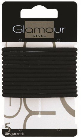 Inter-Vion Резинка для волос женская Glamour Paris, Черный, 12 шт #1