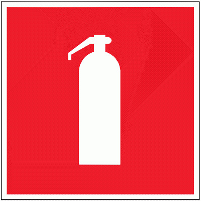 Наклейка Знак пожарной безопасности . Огнетушитель Размер 100х100 мм. 1 шт.  #1
