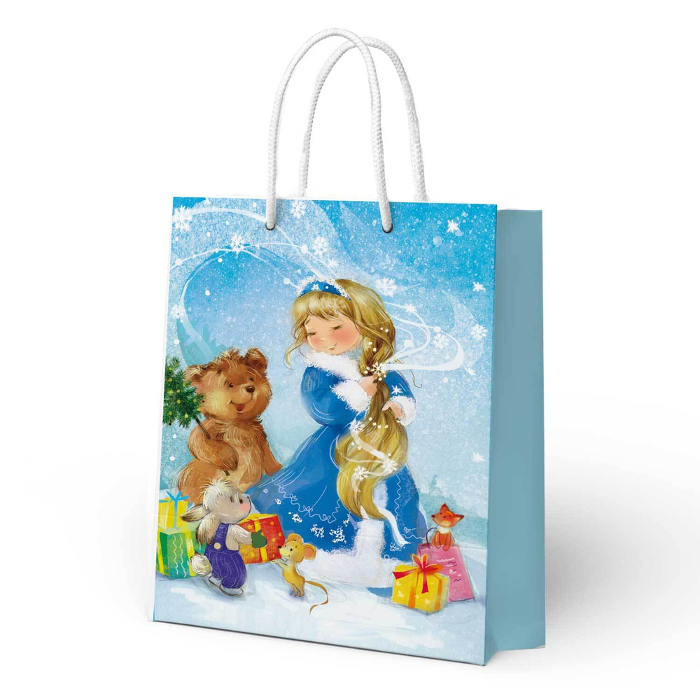 Пакет подарочный ND Play / Мишка и Снегурочка, 250*350*100 мм, бумажный, 299347  #1