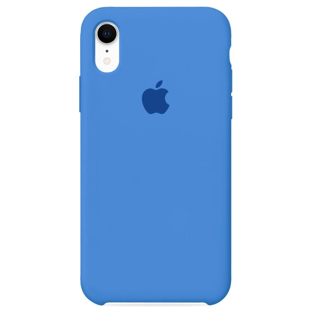 Силиконовый чехол для смартфона Silicone Case на iPhone Xr / Айфон Xr с логотипом, синяя волна  #1