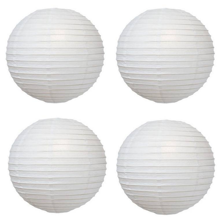 Набор подвесных бумажных фонариков ПатиПраздник цвет белый, диаметр 30 см, 4 шт  #1