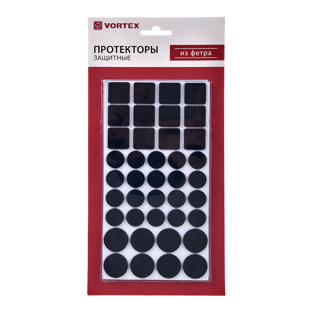 Протекторы для мебели набор 80 шт, фетр (черные) "Vortex" 26003 #1