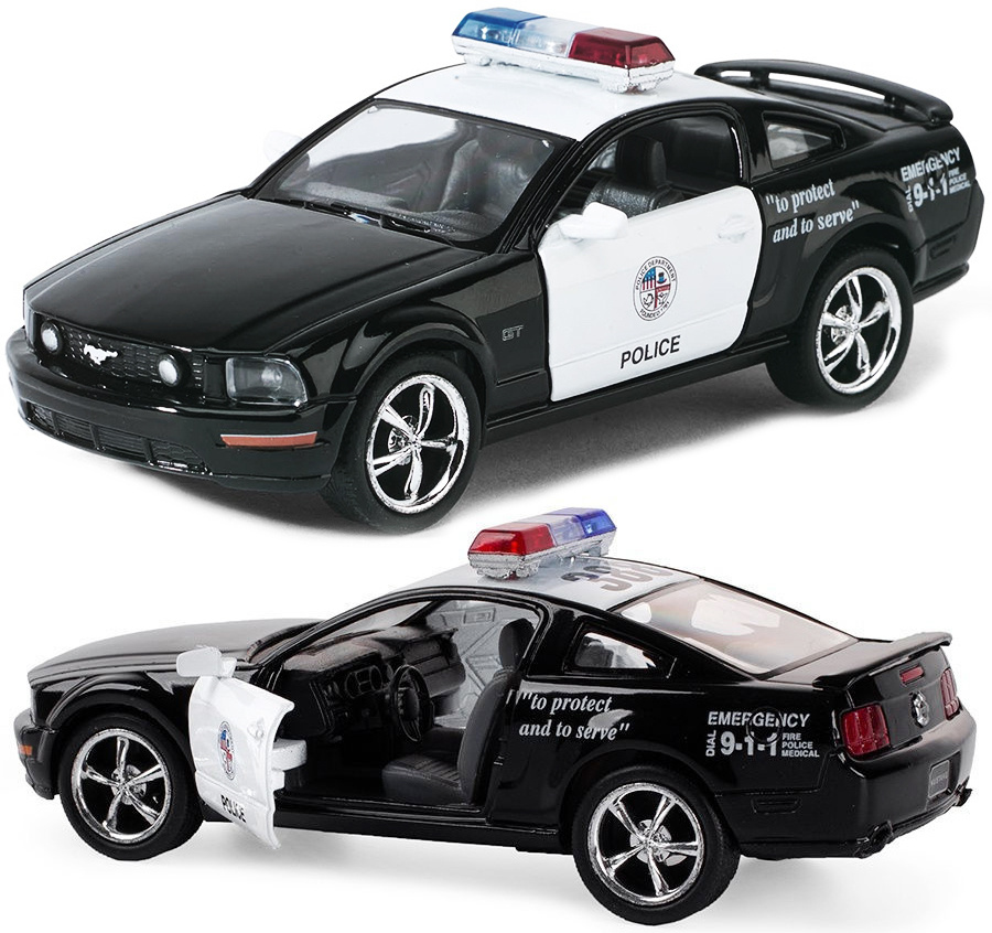 Машинка металлическая Kinsmart 1:38 Ford Mustang GT Police 5091DPKT инерционная, двери открываются / #1