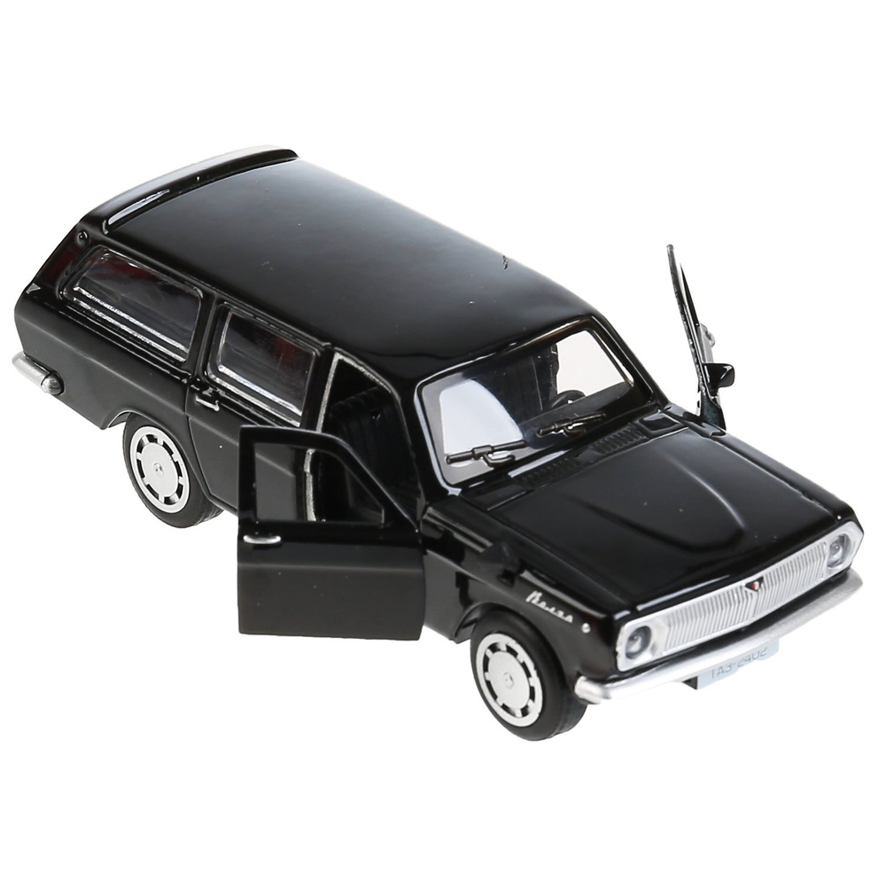 Технопарк, Модель металлическая ГАЗ-2402 "ВОЛГА" Классика (12 см, двери, багажник, черная), 2402-12-BK #1