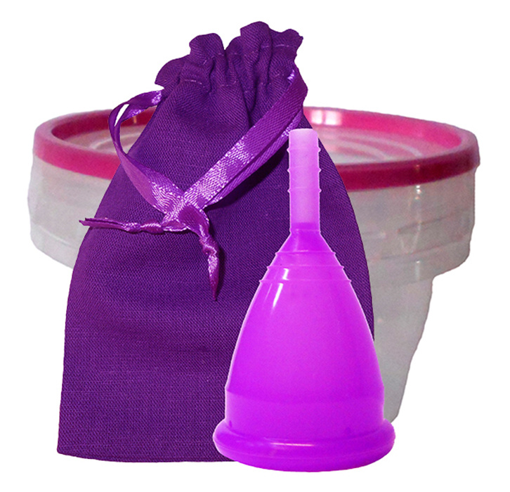 Менструальная чаша CupLee в контейнере для стерилизации / цвет фиолетовый/ размер S  #1