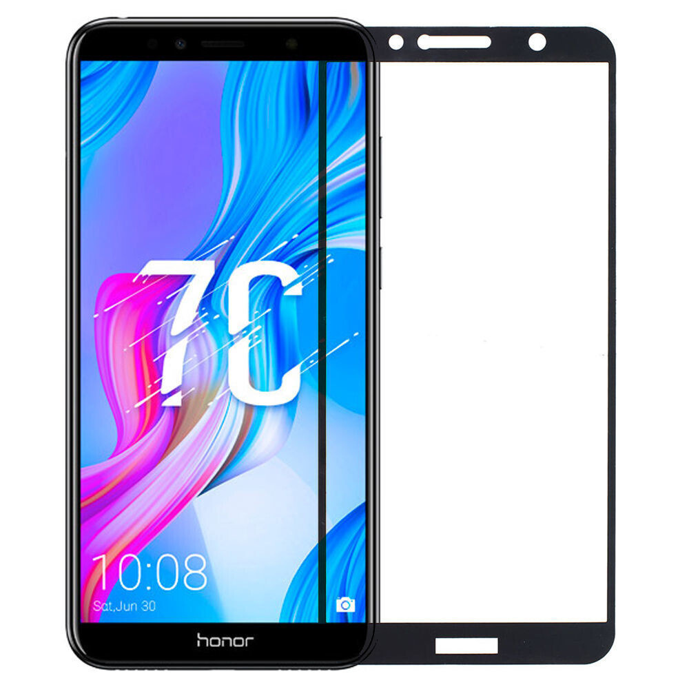 Защитное стекло / бронестекло для Honor 7C (AUM-L41) полное покрытие черное