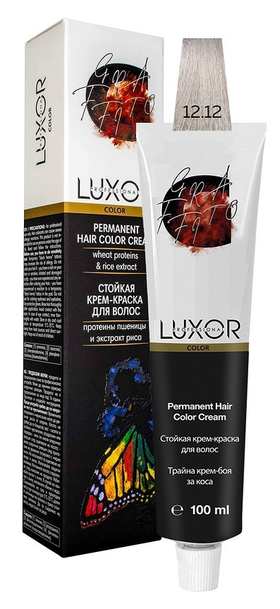 Luxor Professional Color Перманентная крем-краска 12.12 Специальный блондин пеп. фиолет., 100 мл  #1