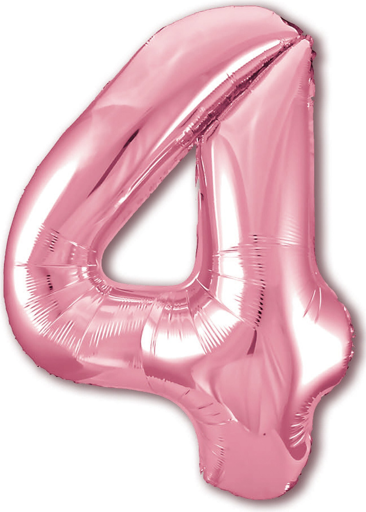 Шар (40''/102 см) Цифра Slim Розовый фламинго №4  Agura #1