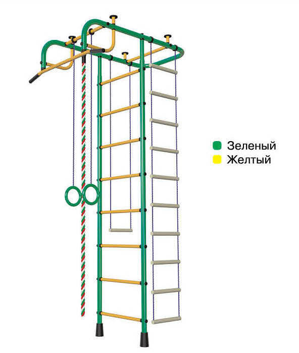 Детский спортивный комплекс Пионер А зелёный жёлтый #1