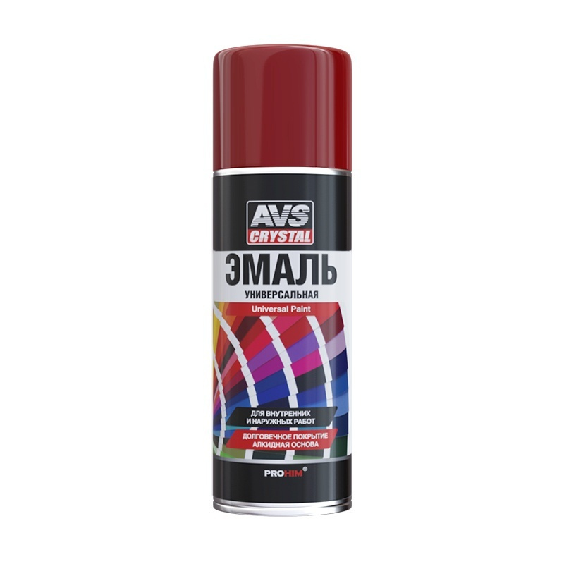 AVS Аэрозольная краска, Алкидная, Глянцевое покрытие, 520 л, темно-бордовый  #1