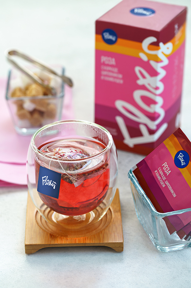 Цветочный чай Floris "Роза с каркаде, шиповником и ханибушем", 25 фильтр-пакетов в саше, 50 г  #1