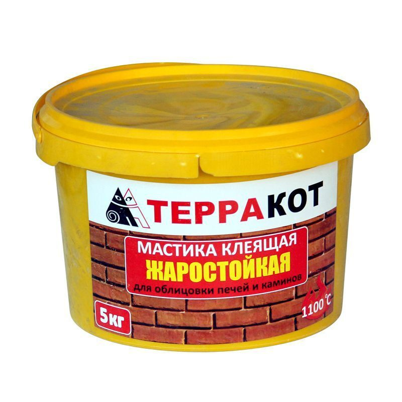 Мастика Терракот клеевая, универсальная, жаростойкая до 1100С, 5кг  #1