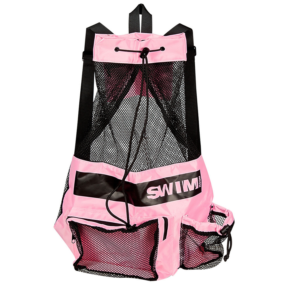 Сетчатый мешок - рюкзак для спорта и пляжного отдыха SwimRoom "Mesh Backpack", цвет розовый  #1
