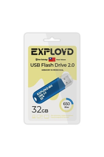 флеш-накопитель USB 2.0 32GB Exployd 650 (EX32GB650Blue) / флешка USB #1