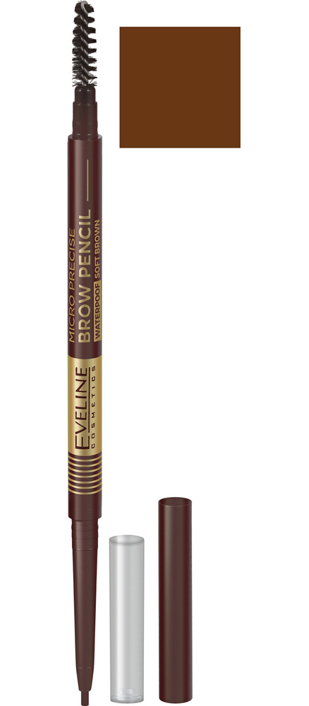 Eveline Cosmetics Карандаш для бровей MICRO PRECISE BROW PENCIL, тон 02 /SOFT BROWN  #1