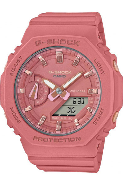 Противоударные женские наручные часы Casio G-Shock GMA-S2100-4A2 с подсветкой, будильником и секундомером #1