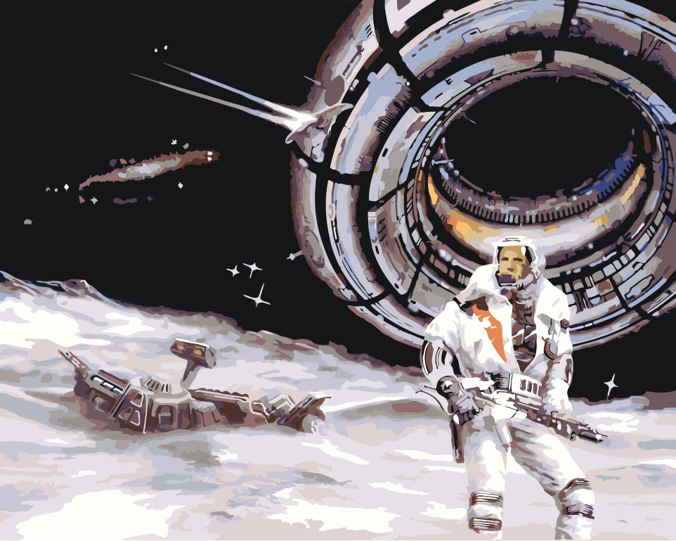 Живопись по номерам, 40 x 50, "Космонавт в космосе" #1