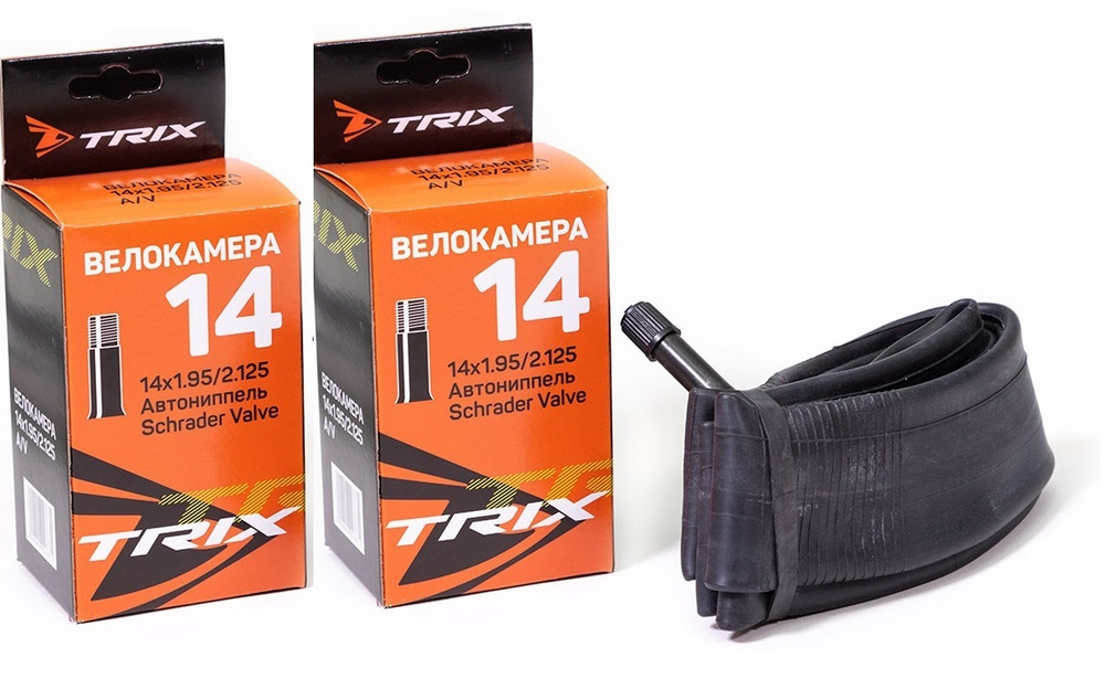 Велокамера 14 TRIX 14х1.95 / 2.125 AV - 2 ШТ комплект камера велосипедная  #1