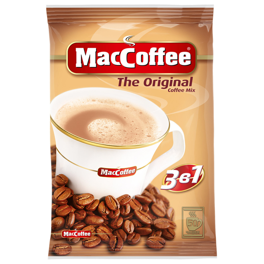 Кофе растворимый порционный MacCoffee "3 в 1 Оригинал", КОМПЛЕКТ 50 пакетиков по 20 г, 100101  #1