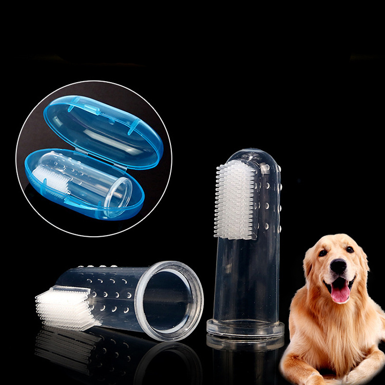 Зубная щётка для собак и кошек/ Мягкая зубная щётка на палец/ Силиконовая щетка массажер для чистки зубов #1
