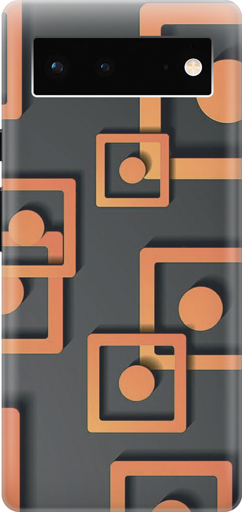 Силиконовый чехол Оранжевые блоки на сером на Google Pixel 6 / Гугл ...