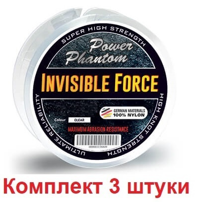 Леска Power Phantom Invisible Force CLEAR 0,30mm, 10,6kg 100m, 3 штуки по 100м #1