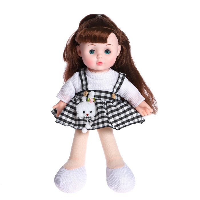 Кукла мягконабивная "Милашка" 32см, со звуком, в сарафане  #1