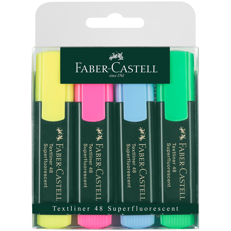 Набор текстовыделителей Faber-Castell "48" 4цв., 1-5мм, пластик. уп., европодвес  #1