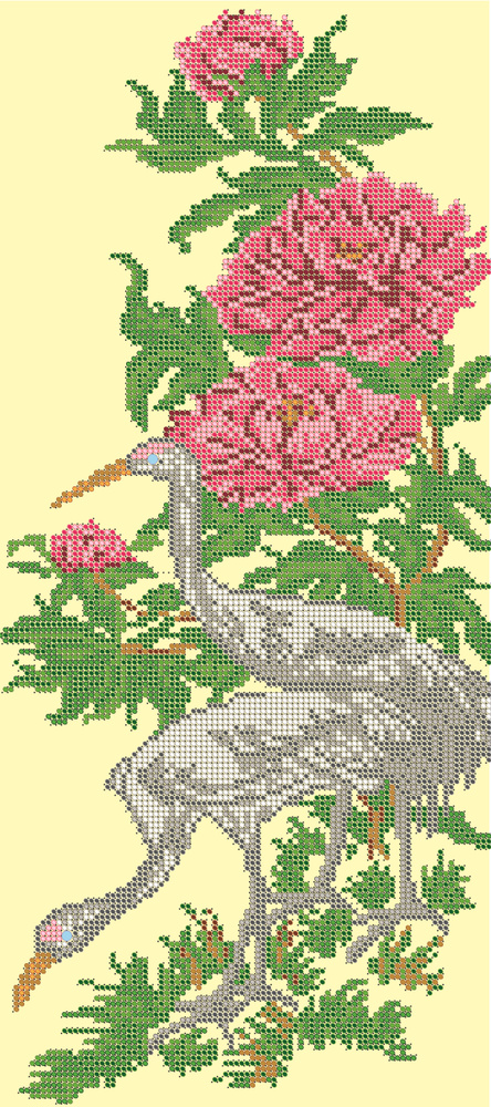 Набор для вышивания бисером Тайвань, Светлица картина Птицы 19х42  #1
