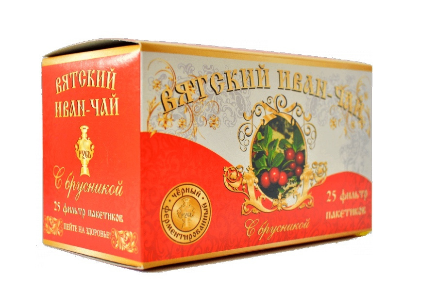 Чайный напиток Вятский Иван-чай с Брусникой в фильтр-пакетах, 25 шт  #1