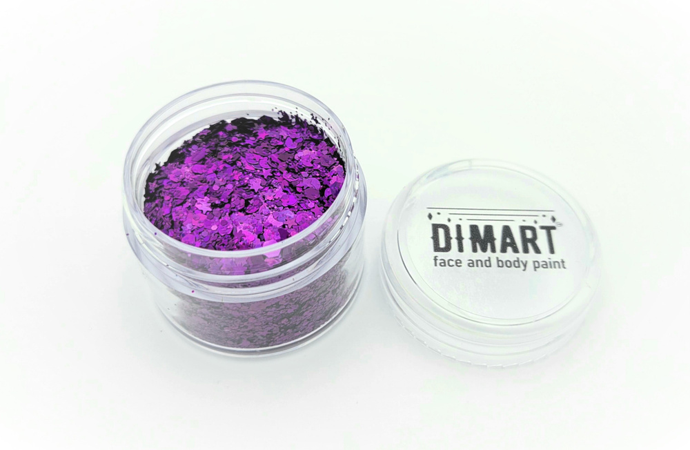 Глиттер сухой ''Dimart'' фиолетовый голографический микс 30мл.  #1