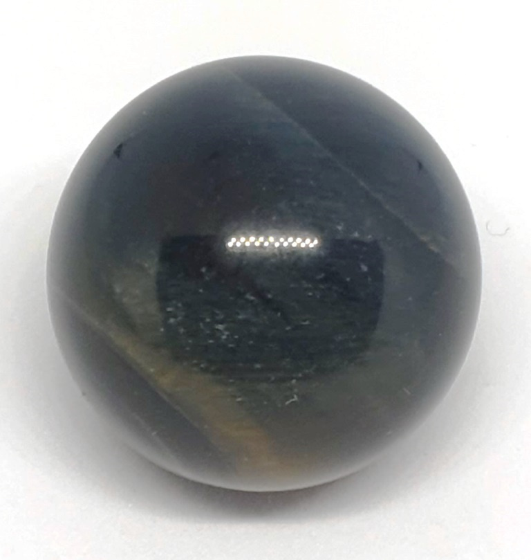 Шар из натурального камня 2 в 1 соколиный глаз 25-29,9 мм, серый, минерал, скорпион, козерог  #1