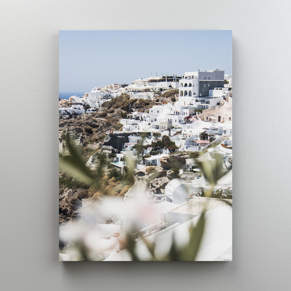 Интерьерная картина на холсте "Санторини" архитектура, на подрамнике 75x100 см  #1